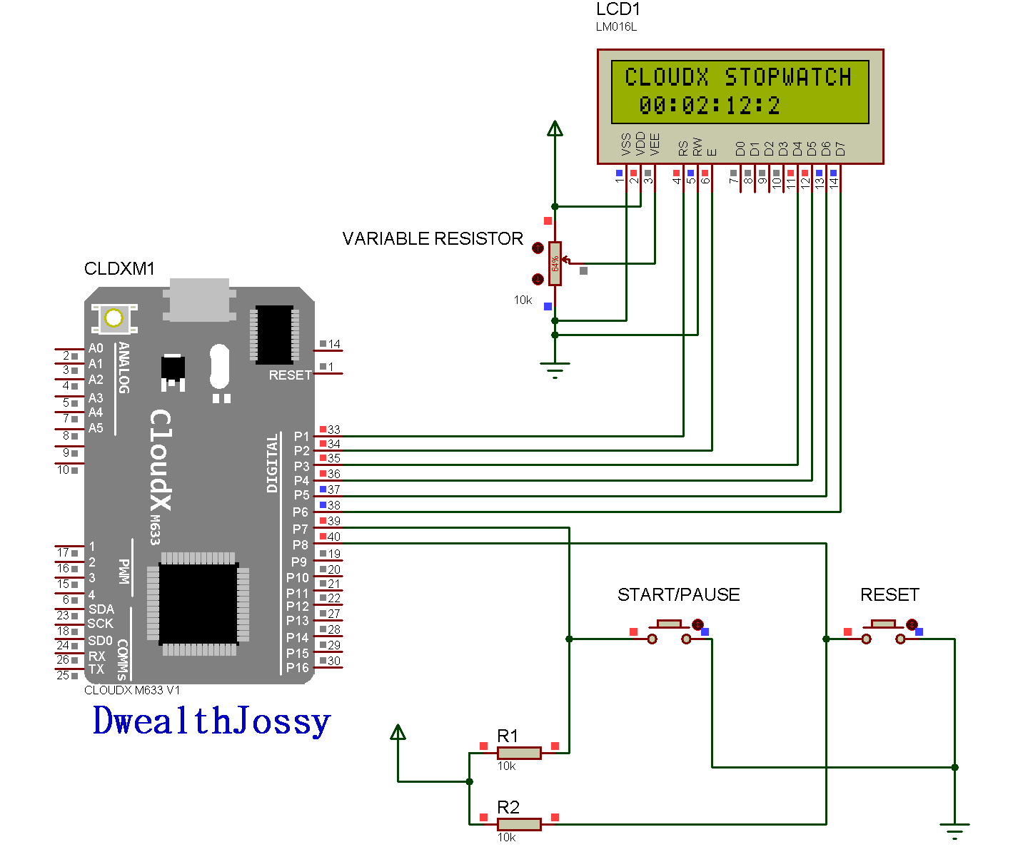 Simple CloudX M633 Digital Stopwatch