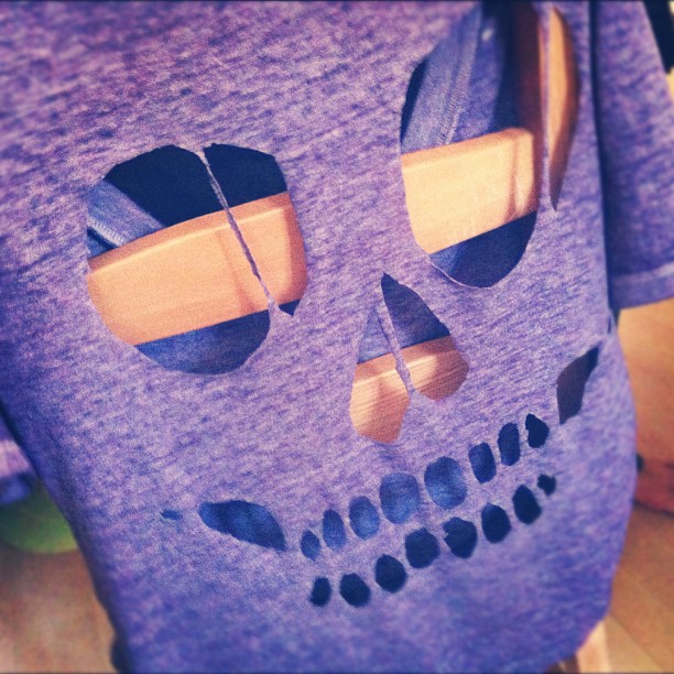 skeleton cut out shirt