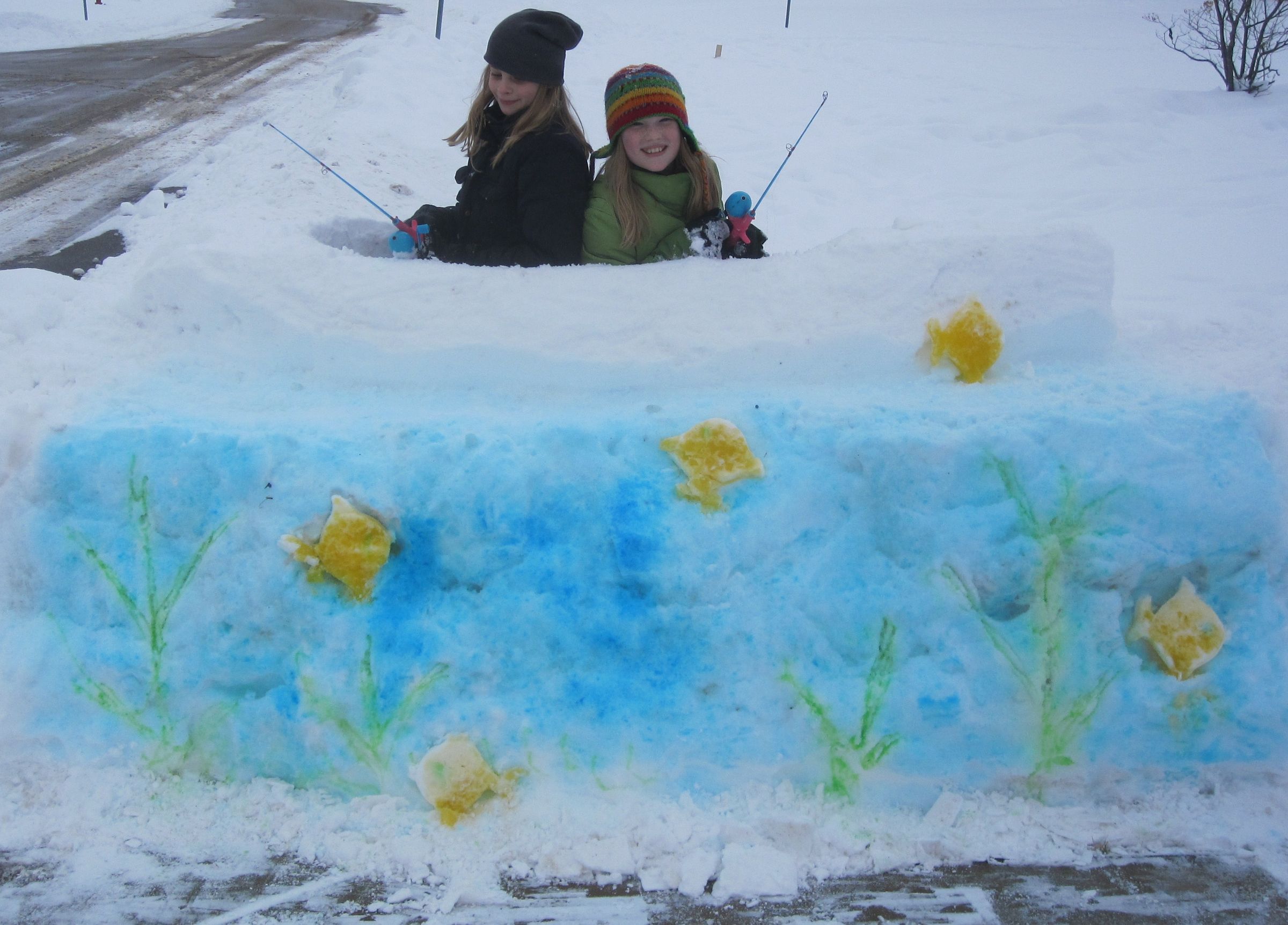 GONE FISHIN' Snow Sculpture