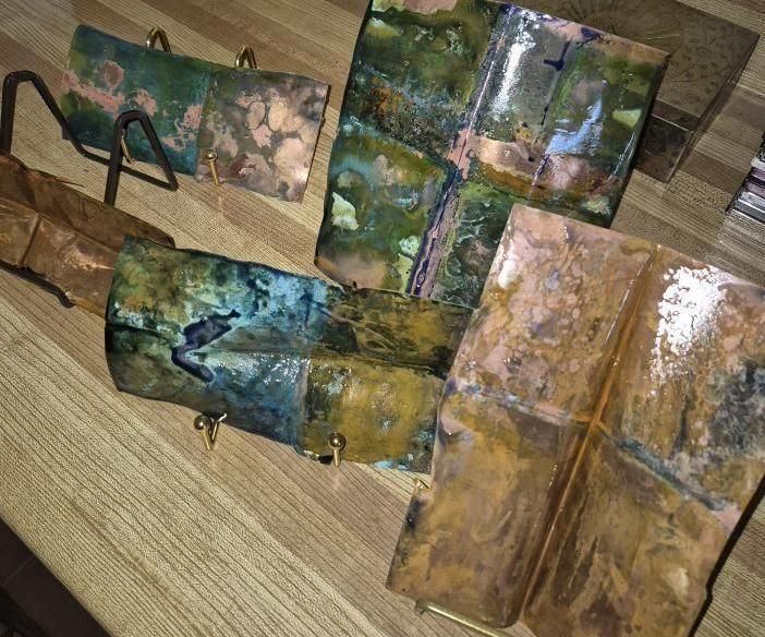 Copper Electroplating Salt Corrosison Method With Epoxy for Art and Craft.