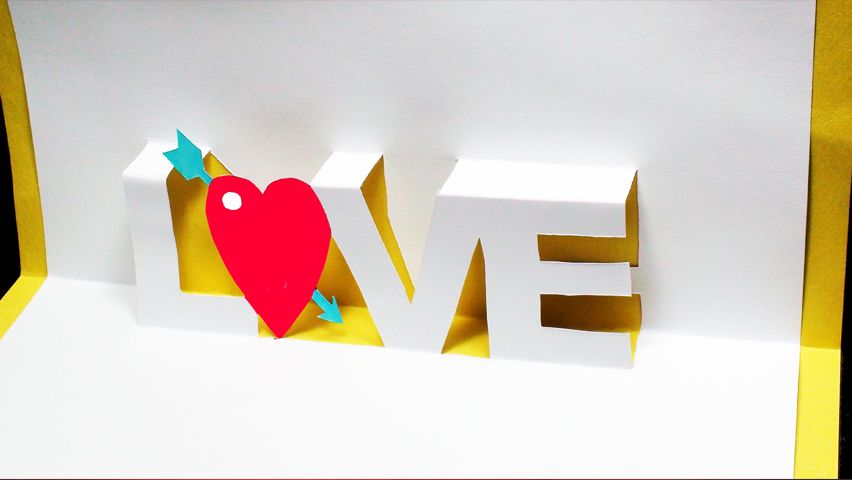 How to Make a Love Pop Up Card Arrow Heart (Kirigami 3D) Valentine's Day Greeting Card!