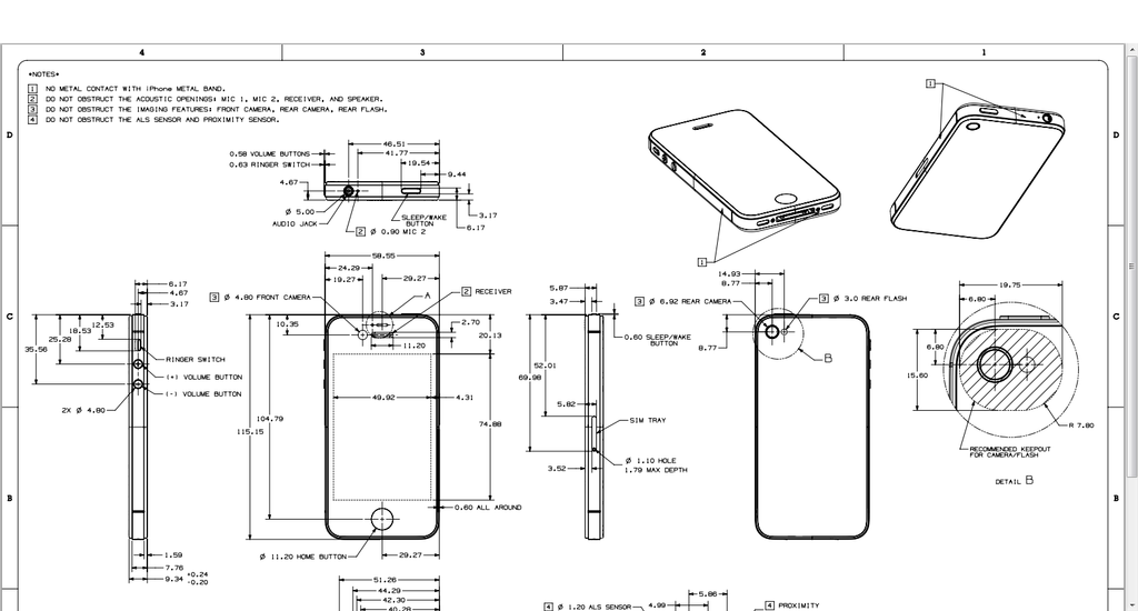 Iphone 4s Dimensions Cad