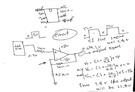 Using an Op-amp to Amplify the PWM From 5v to 15 V Maximum.