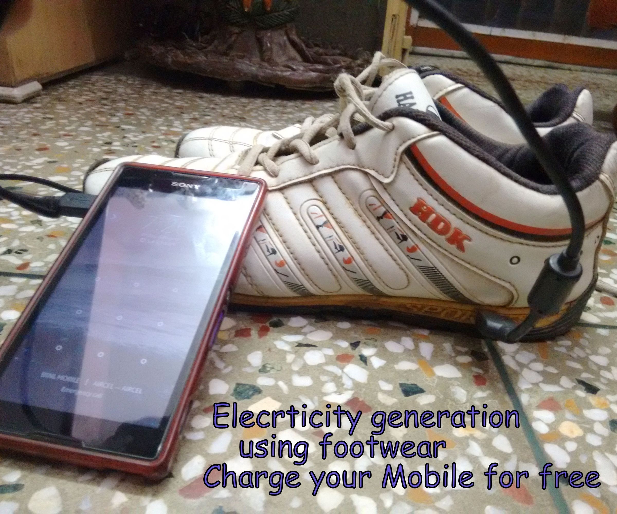  Generate Electricity Using Footwear-Charge Your Mobile(Piezo Generator)