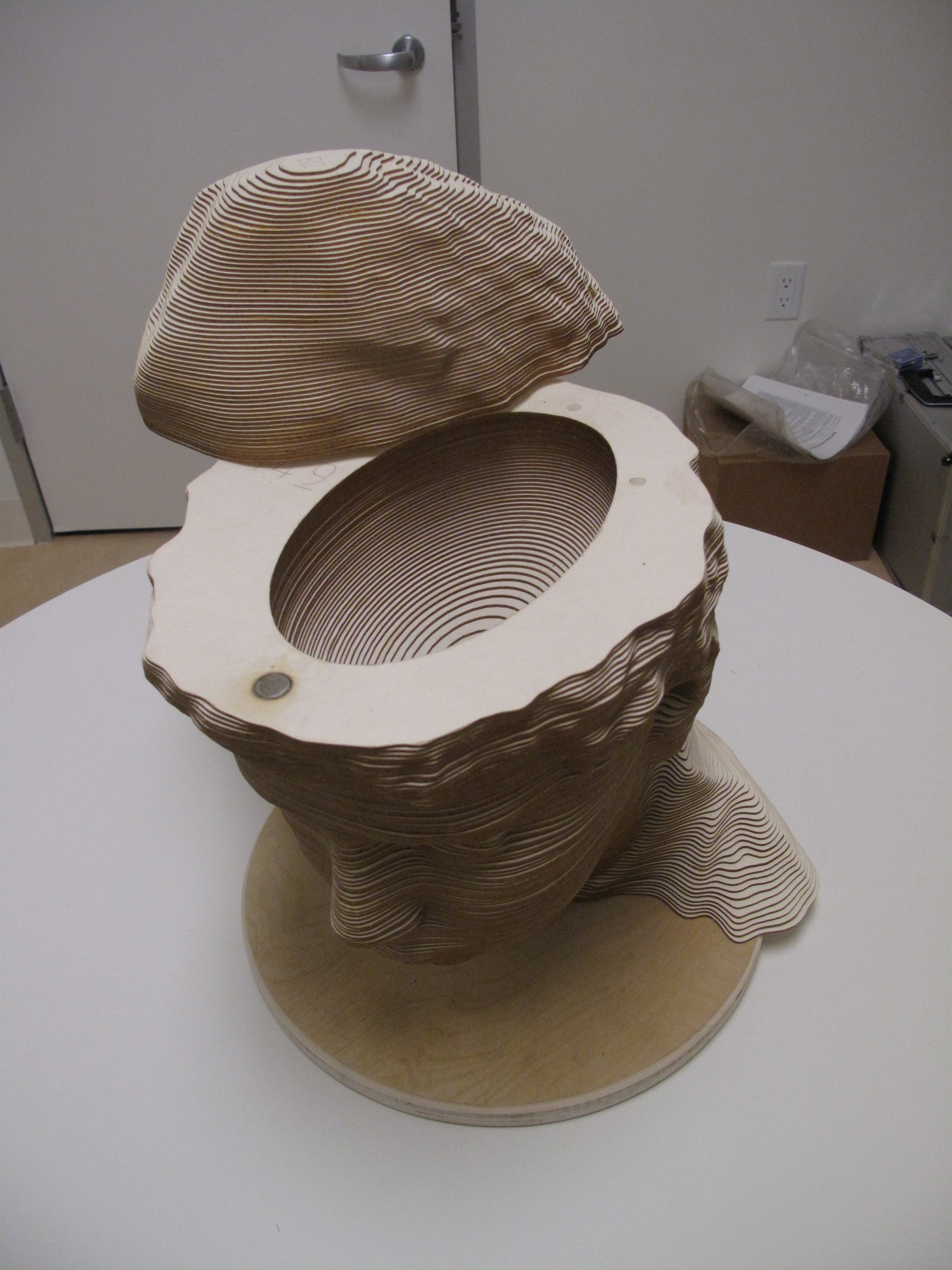 Making a cardboard head with a secret hiding spot