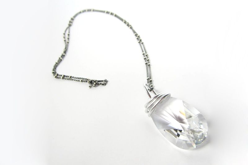 Recycled Jewelry Ideas-Handcrafted Necklaces With Lamp Crystals