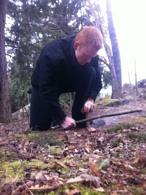 Fire From A Primitive Bow Drill