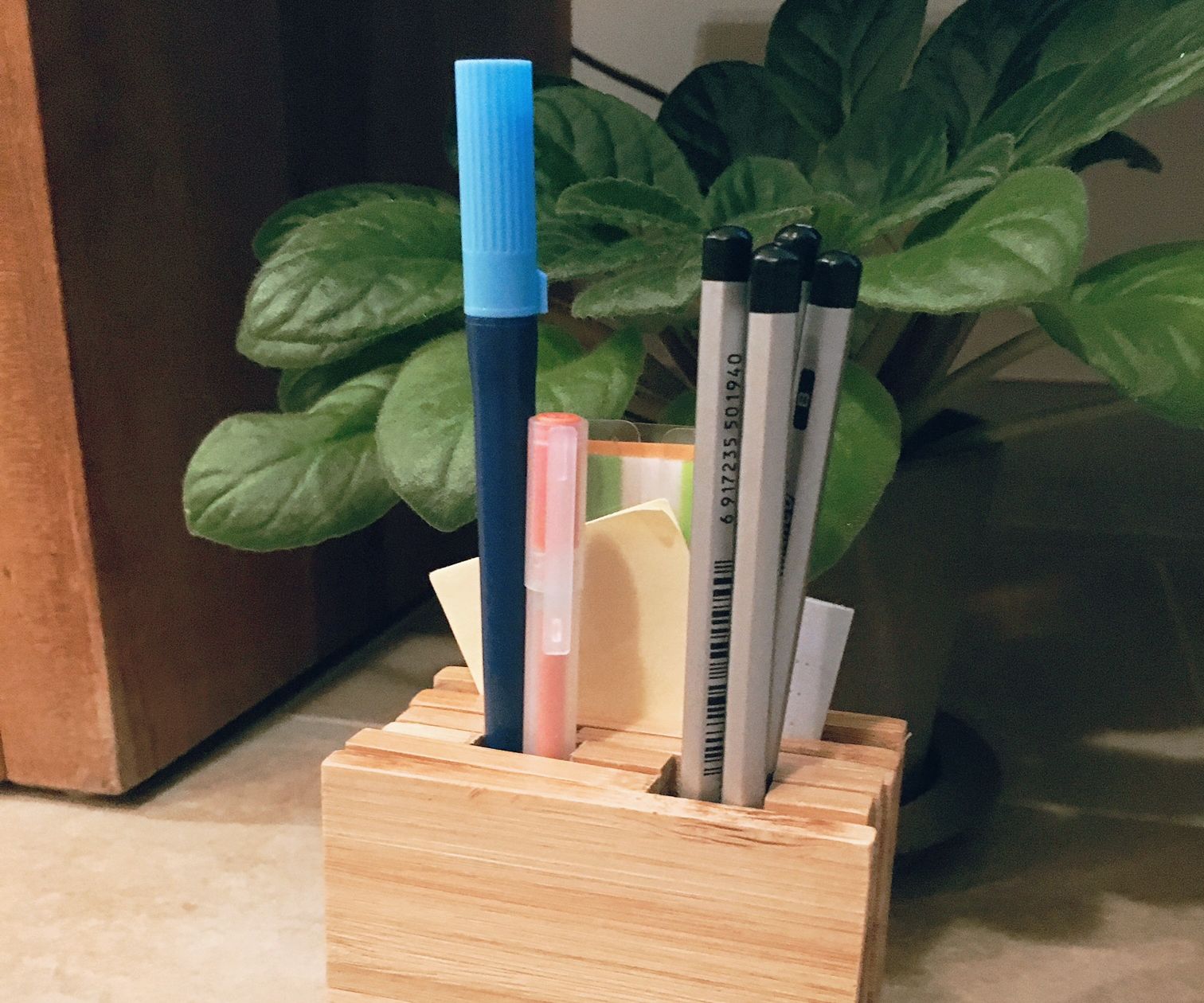 Bamboo Coasters Stationery Holder