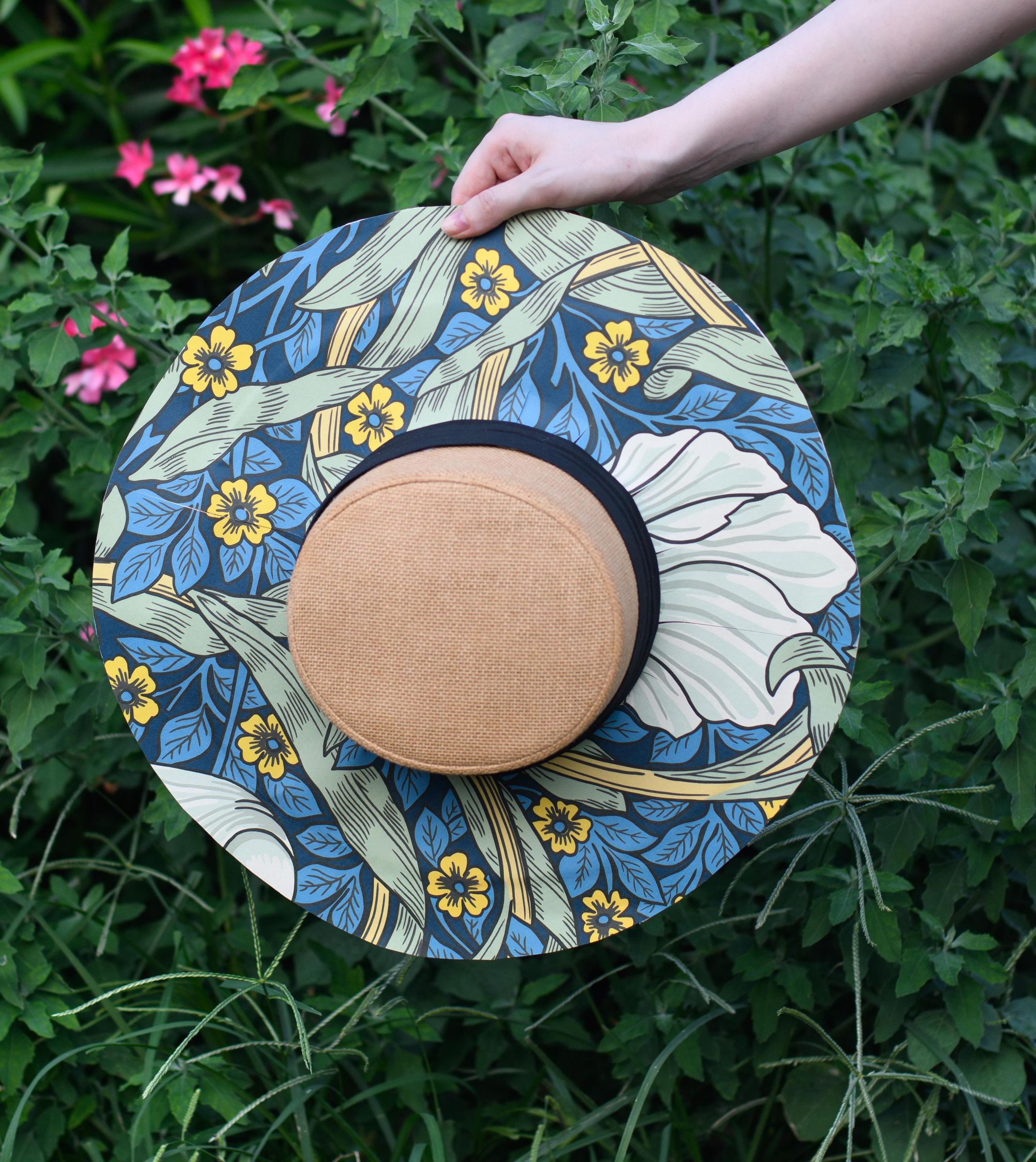 Floral Makeover: Update a Plain Hat With Peel-and-Stick Wallpaper