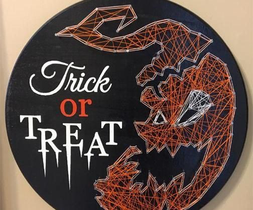 Halloween Trick or Treat String Art Sign