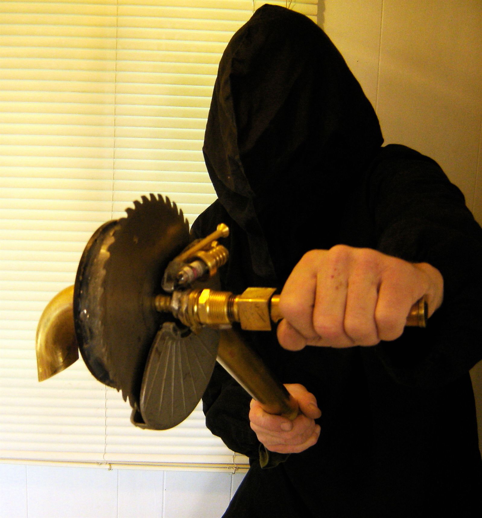 Tesla CD Turbine With Scary Steampunk Laser PumpkinCutter Attachment