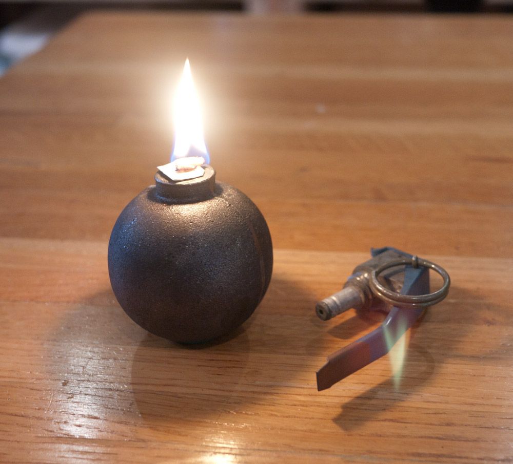 Hand Grenade Oil Lamp