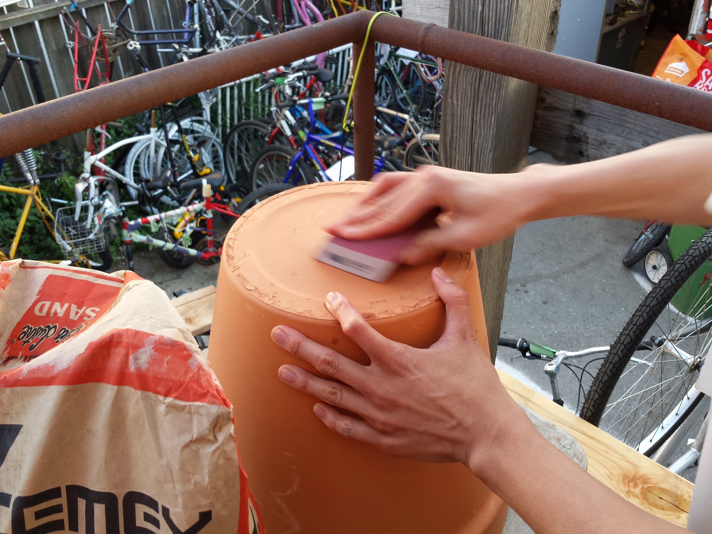 Prepare the Central Bolt, Bolt Shut the Hole on the Outer Pot