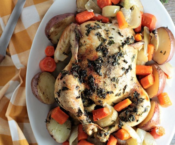 Roasted Chicken, Potatoes, & Carrots