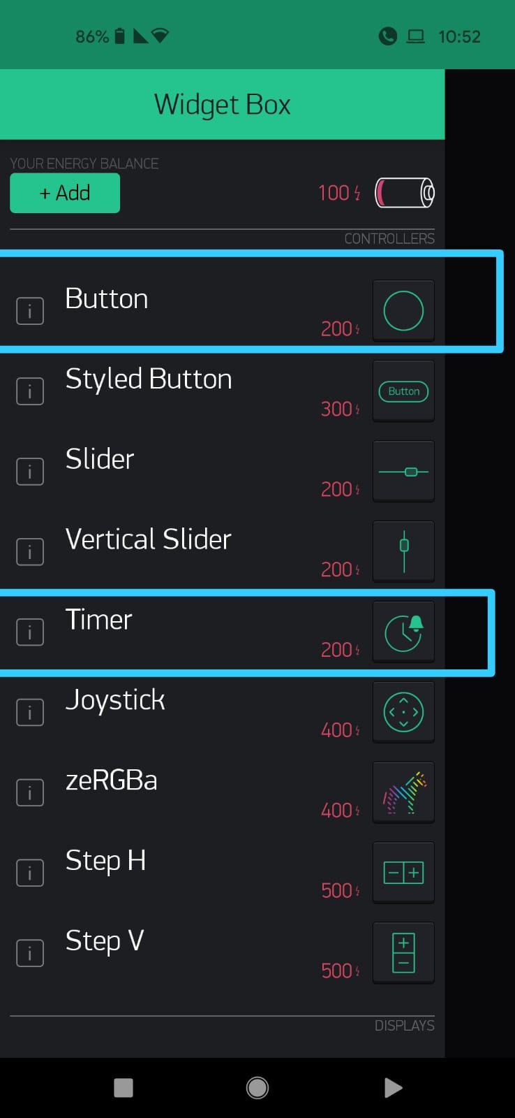 Widgets We Will Make Use Of