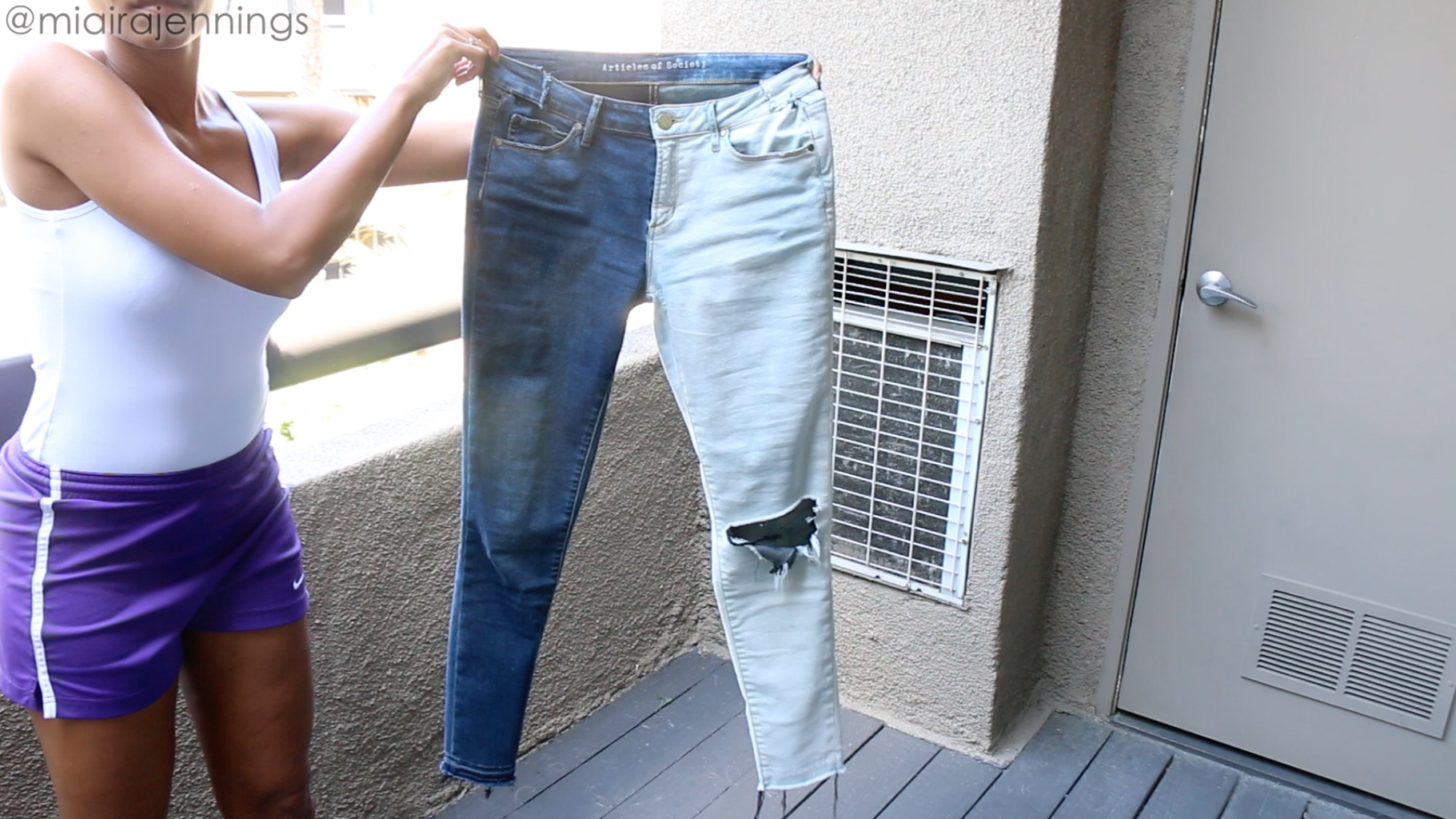 Diy two tone deals jeans
