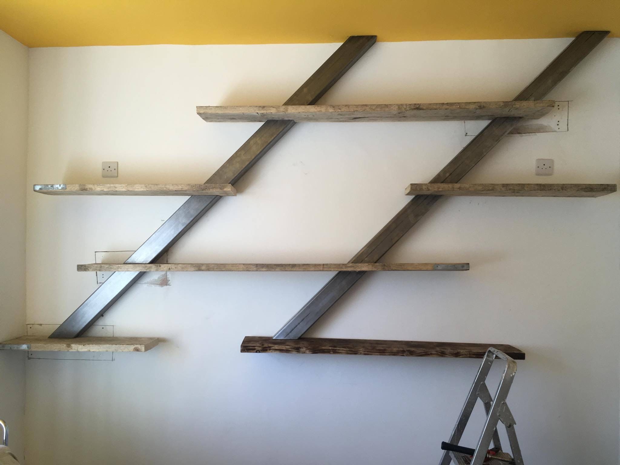 Floating Shelves Using Box Section and Scaffold Planks 6 Steps (with