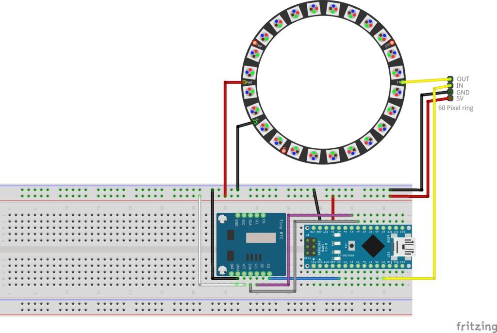 Minimalistic Led Clock 5 Steps with Pictures Circuit Diagram