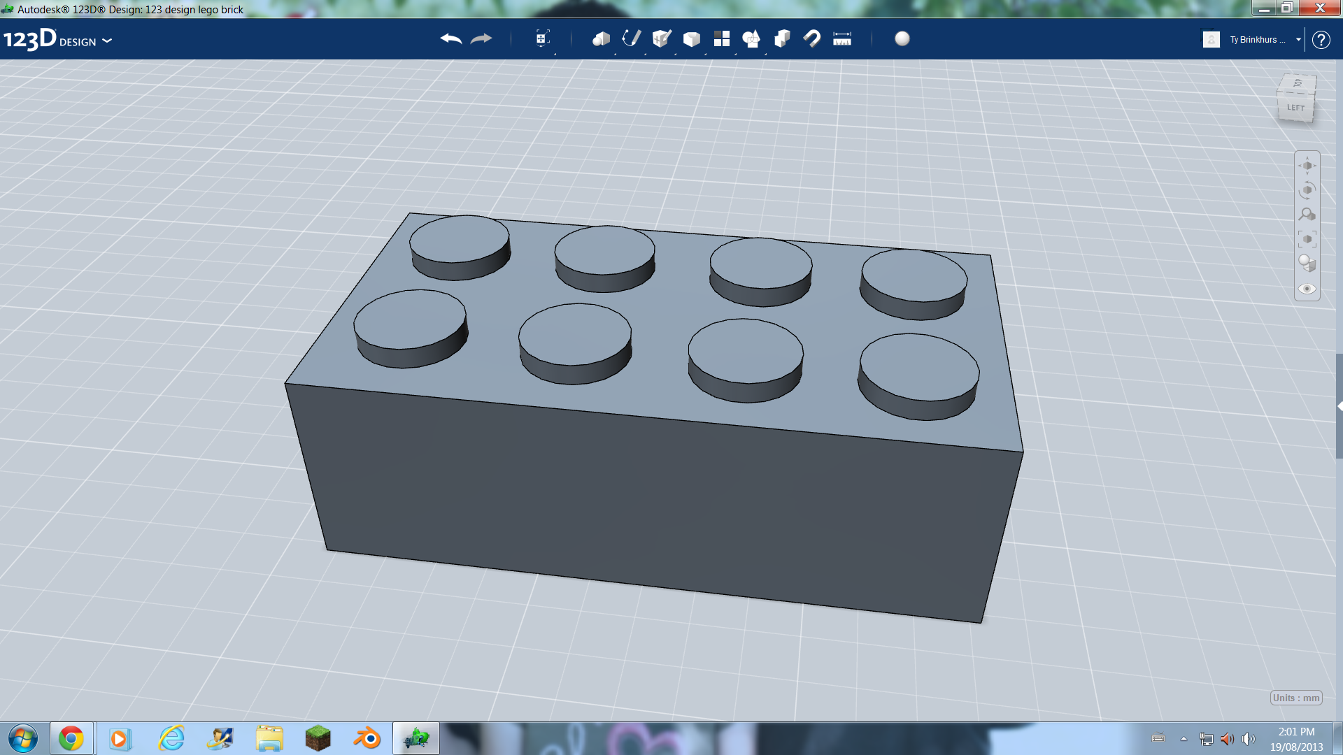 123D design Lego brick