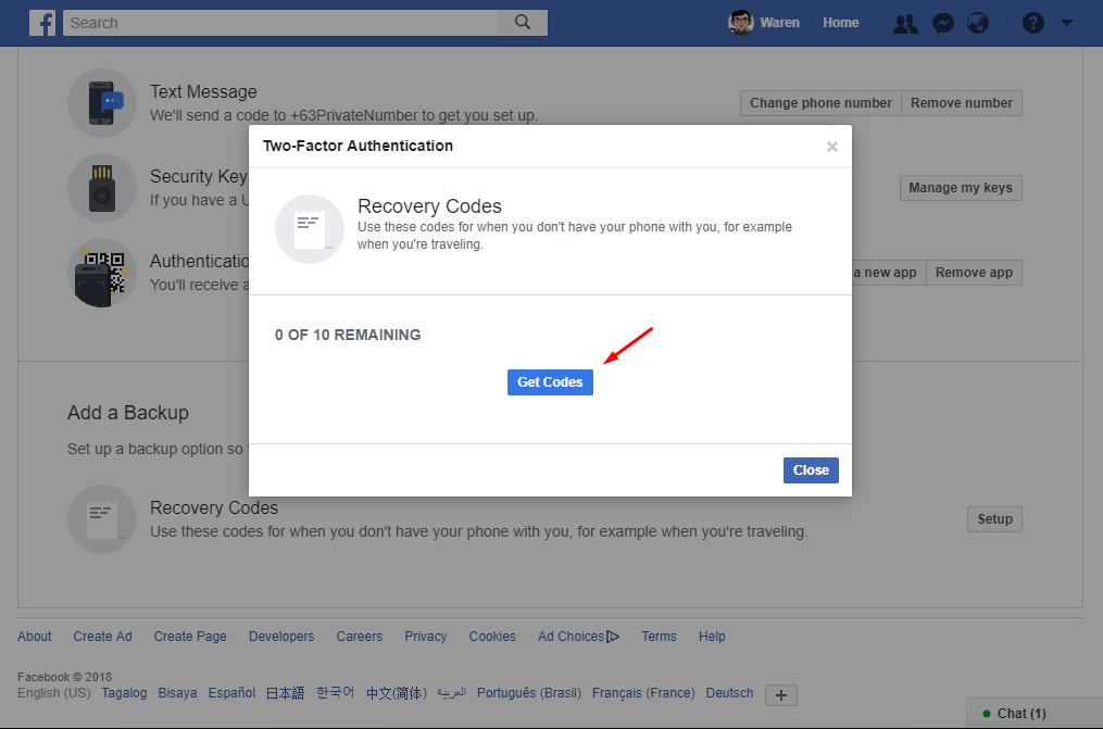 Two-Factor Authentication Settings