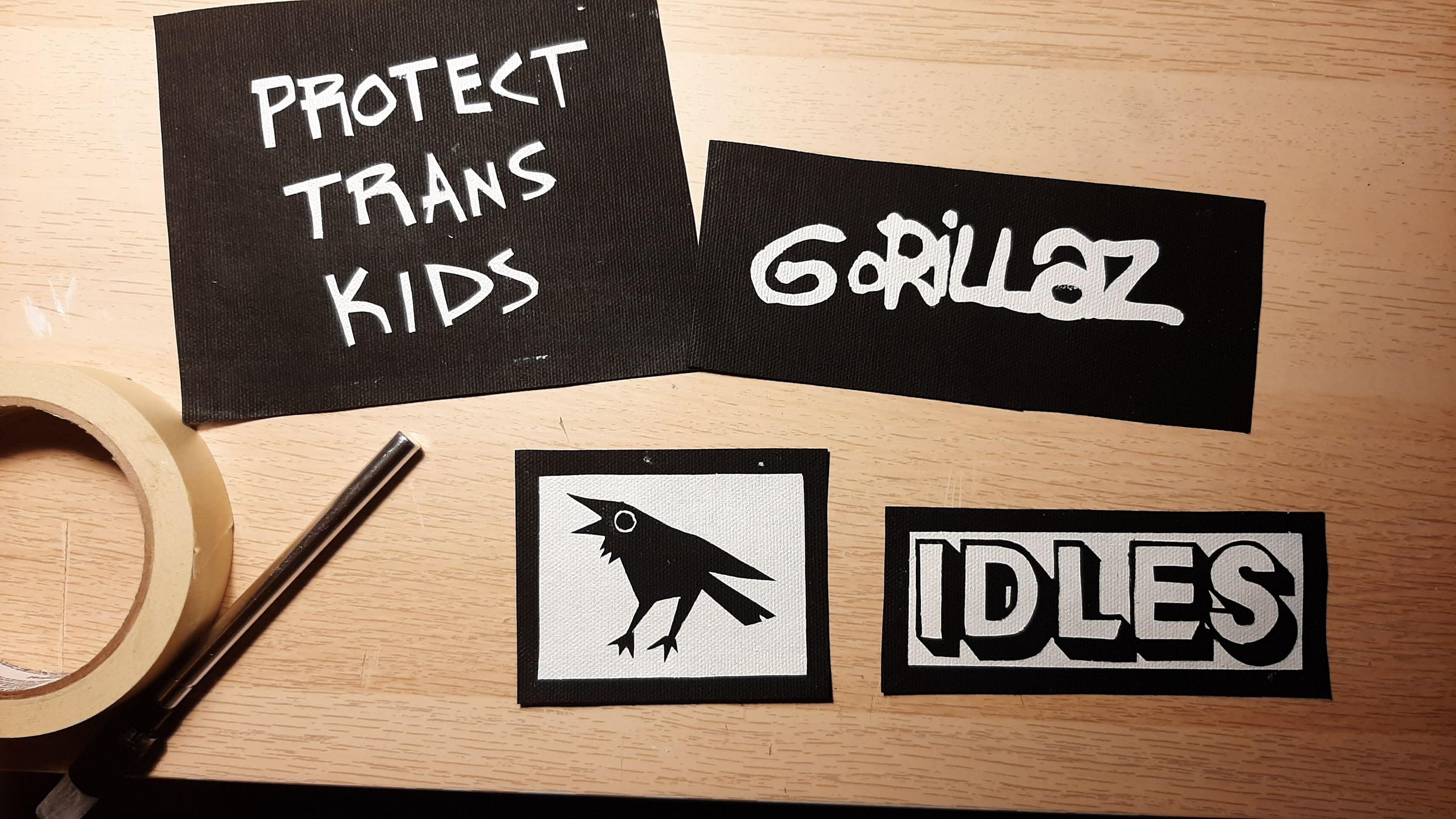 Canvas Patches With Masking Tape and Fabric Paint 6 Steps (with