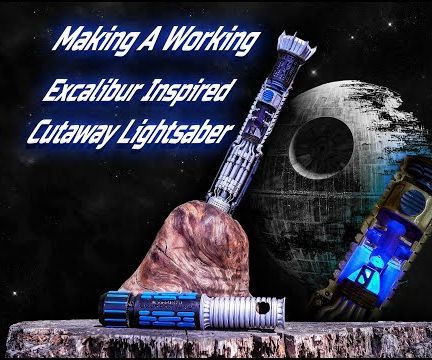 Excalibur Inspired Lightsaber in the Stone Cutaway