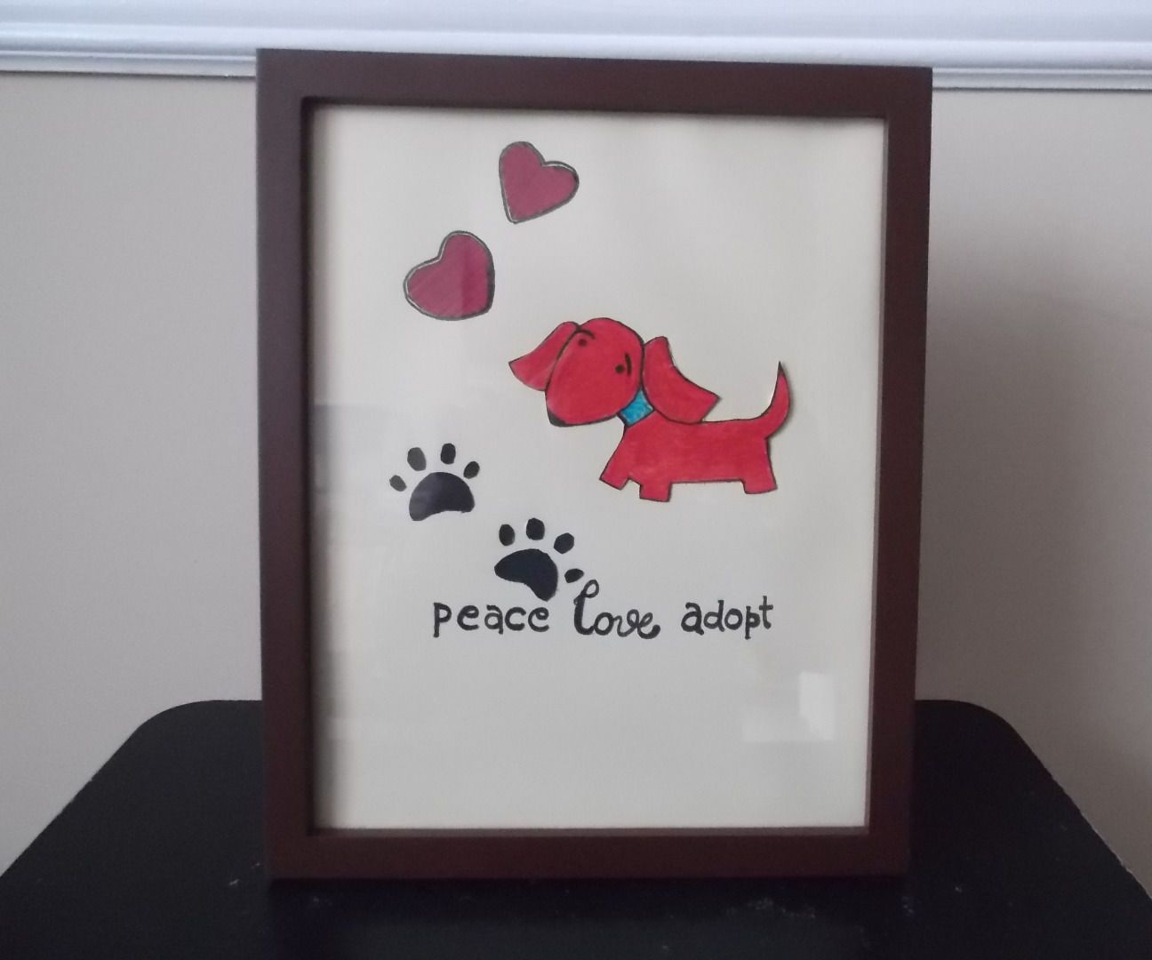 Peace Love Adopt Hand Drawn Art 