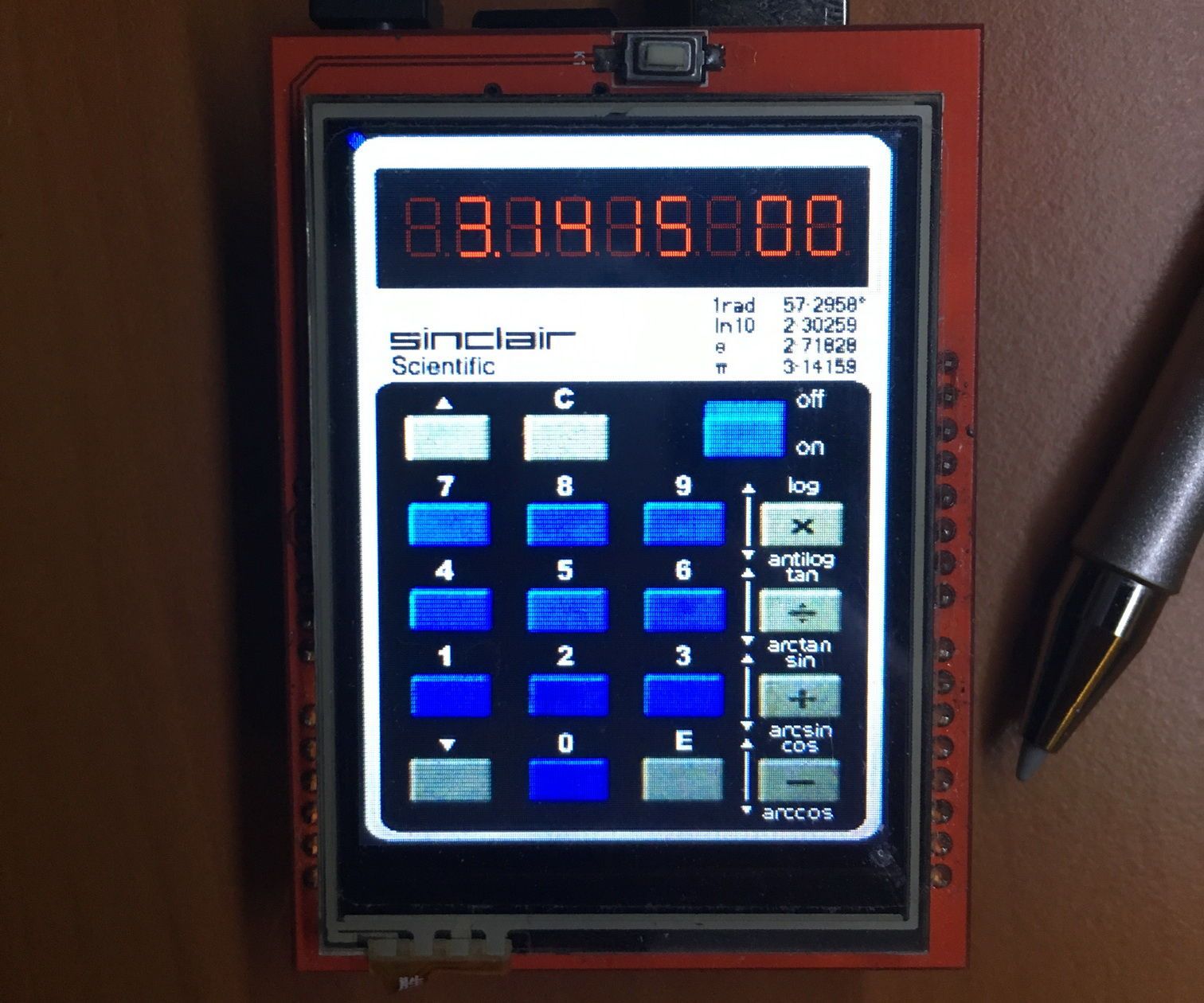 Sinclair Scientific Calculator Simulator With Arduino Uno