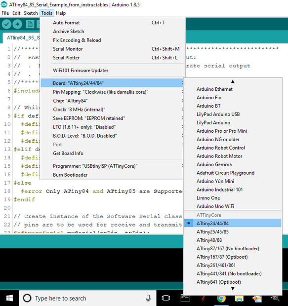 ATtiny84/85 In-circuit Debugging Using Serial Output : 8 Steps ...