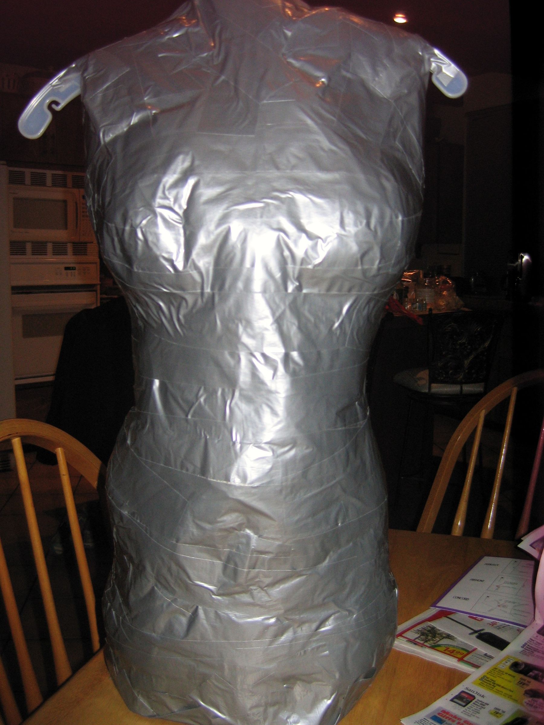 Hanging or Tabletop Duct Tape Dress Form With Easy Alterations : 17 Steps -  Instructables, image size:768x1024