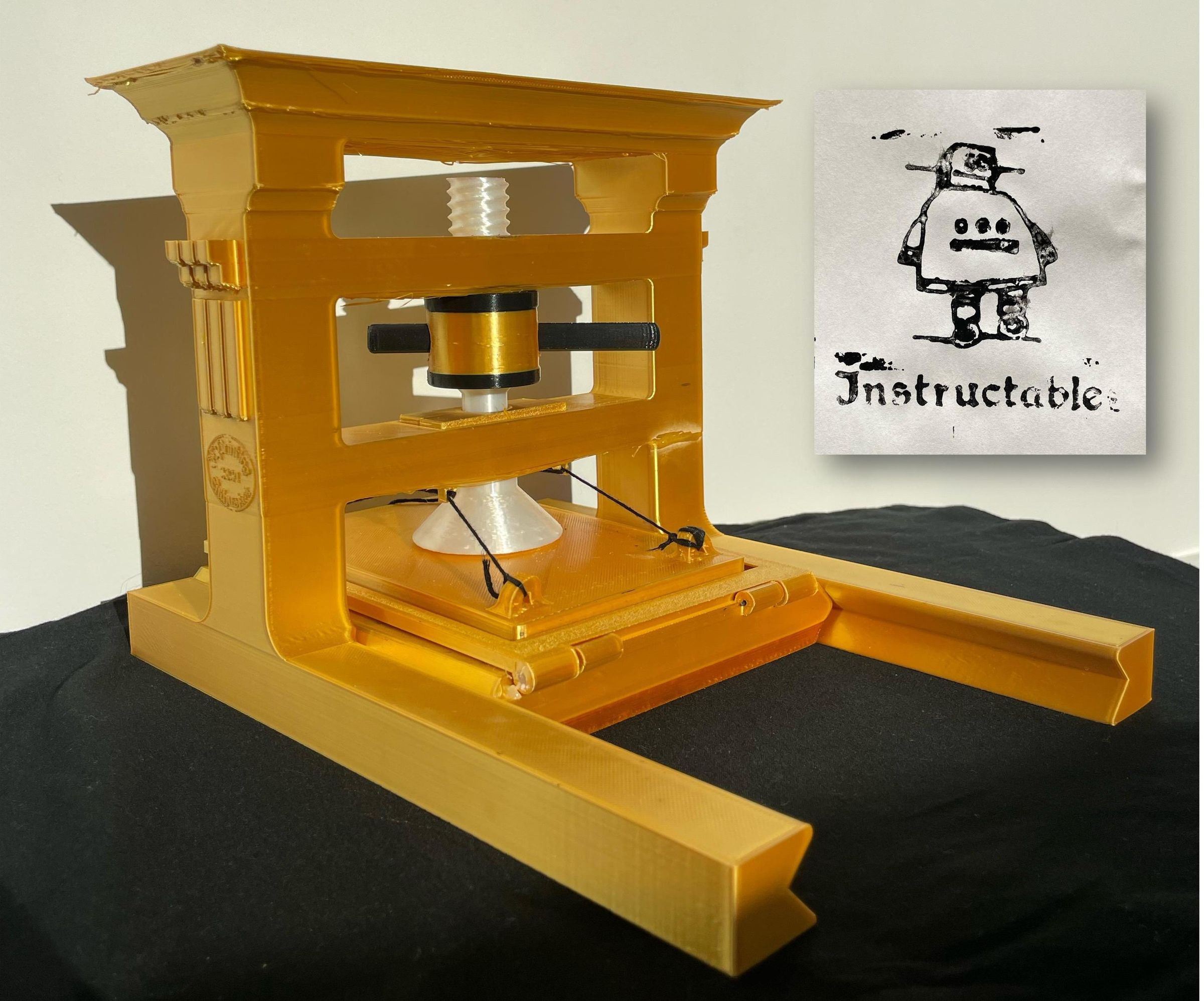 Gutenberg Printing Press Printed on a 3D Printer