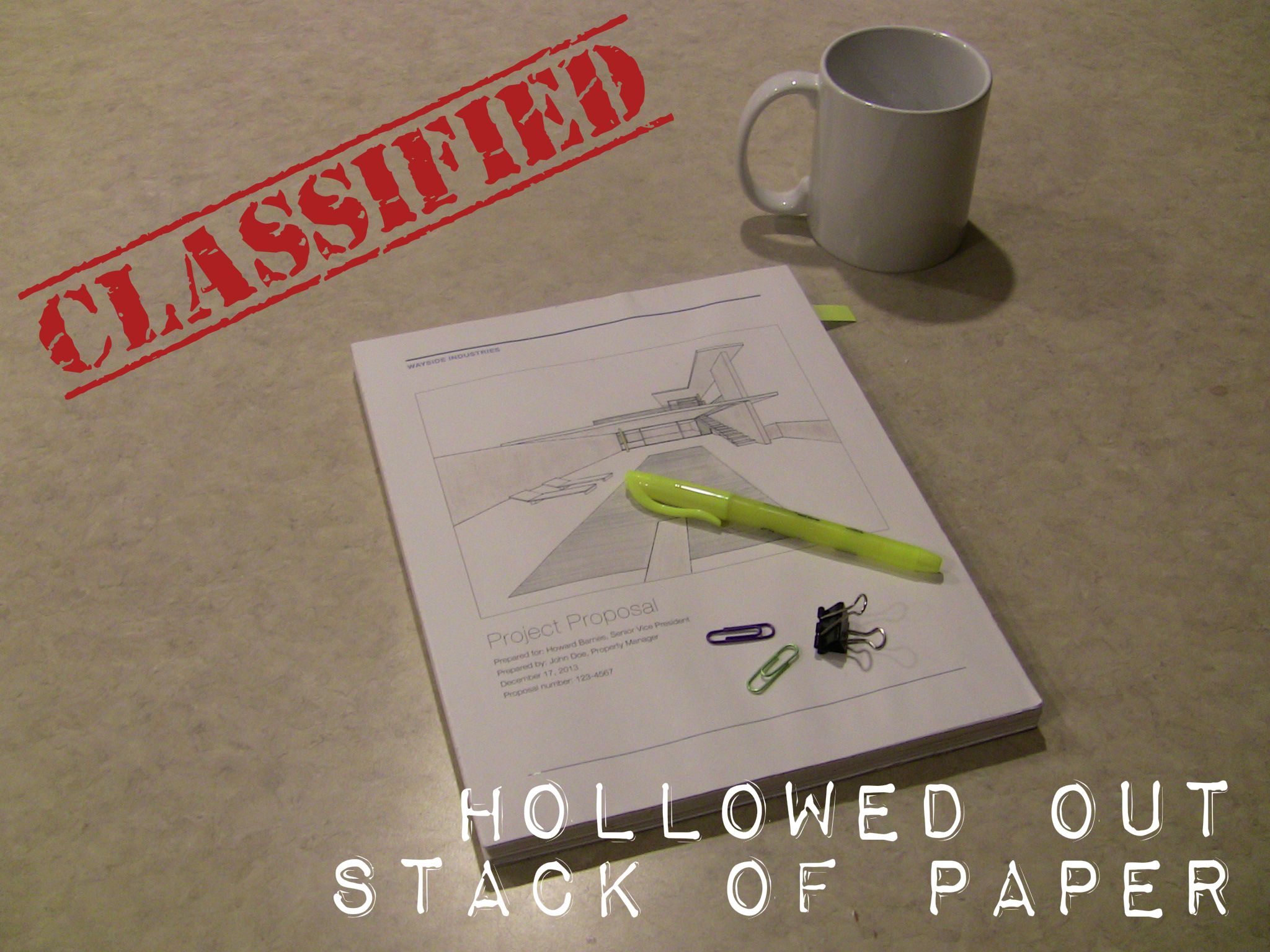Hollowed Out Stack of Paper