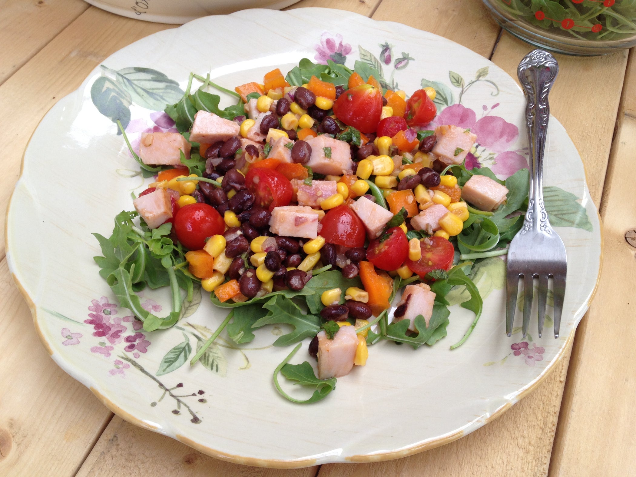 Smoked Turkey, Black Bean, Bell Pepper and Corn Salad 17 Steps