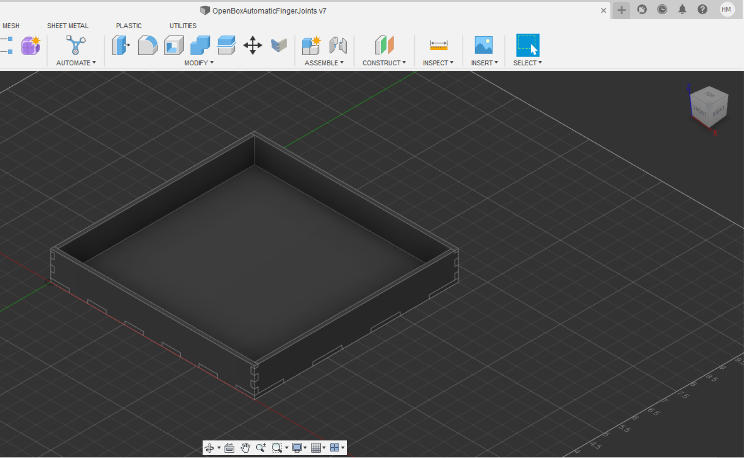 Parametric Open Box With Finger Joints in Fusion360