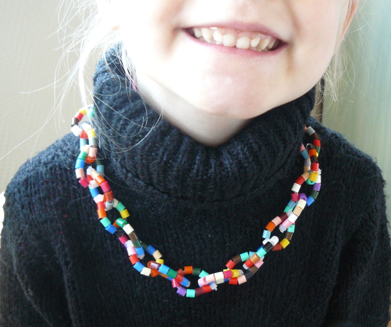 ZIp Ties and Perler Beads Necklace