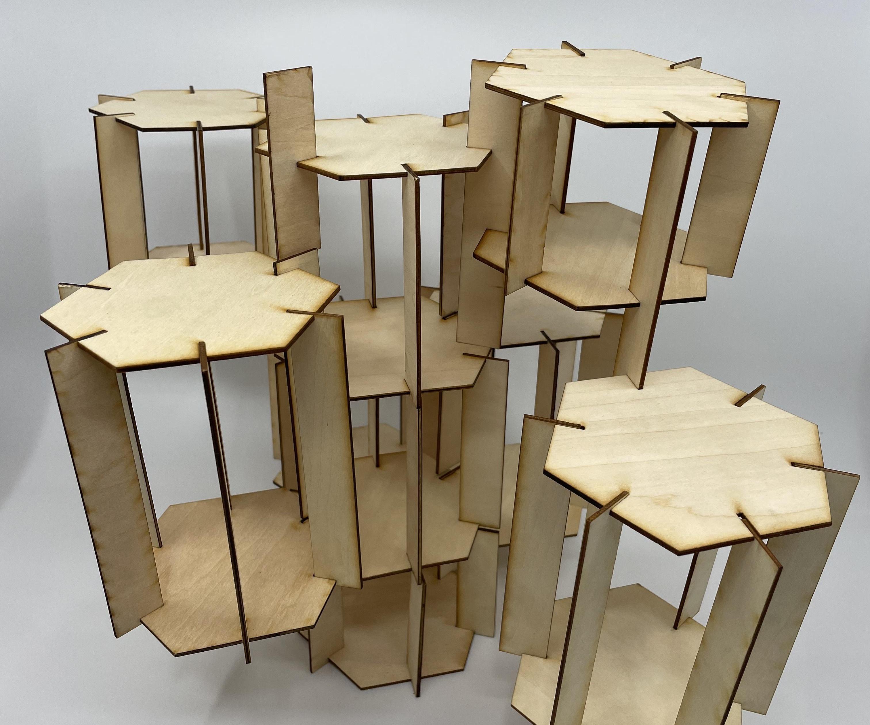 Self Standing Modular Structure Using Laser Cutting.