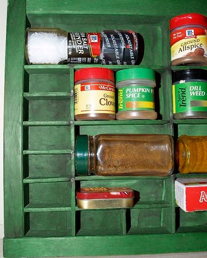 Type Case Printer's Drawer Up-cycled Spice Rack
