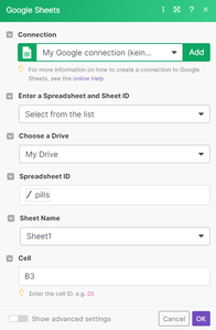 Retrieve Pills Updates by Using Google Sheets and HTTP