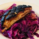 Slow Cooked Pork Belly With Braised Cabbage & Apples