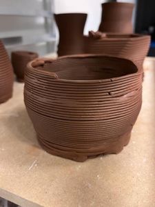 Parametric Cylinder With Base, Clay 3D Printing