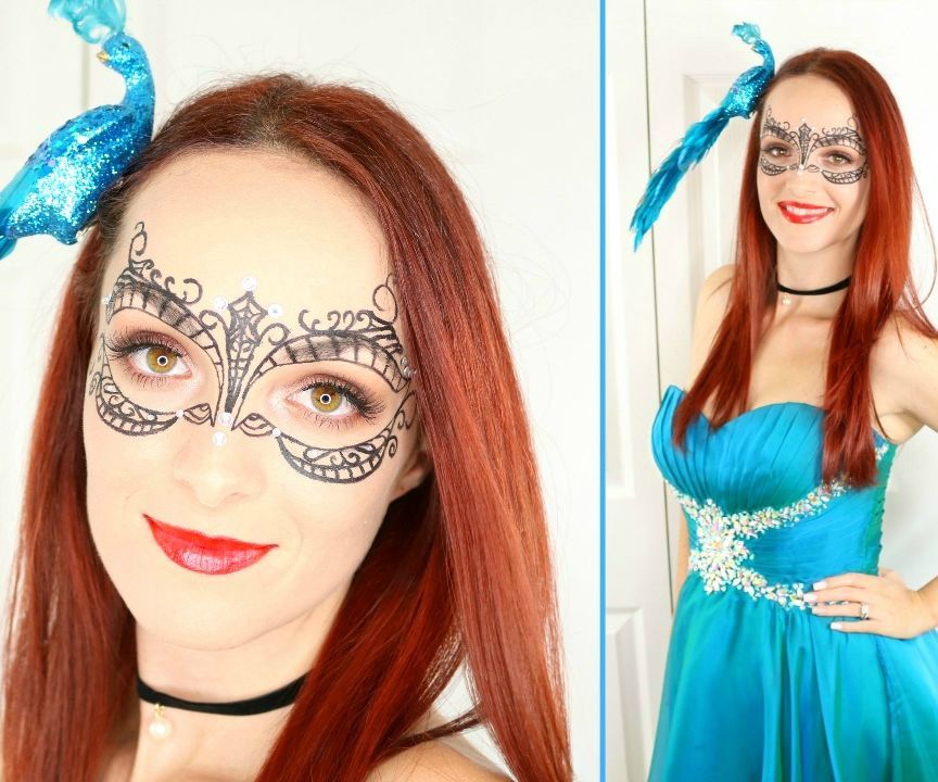 Masquerade Mask Makeup & Outfit