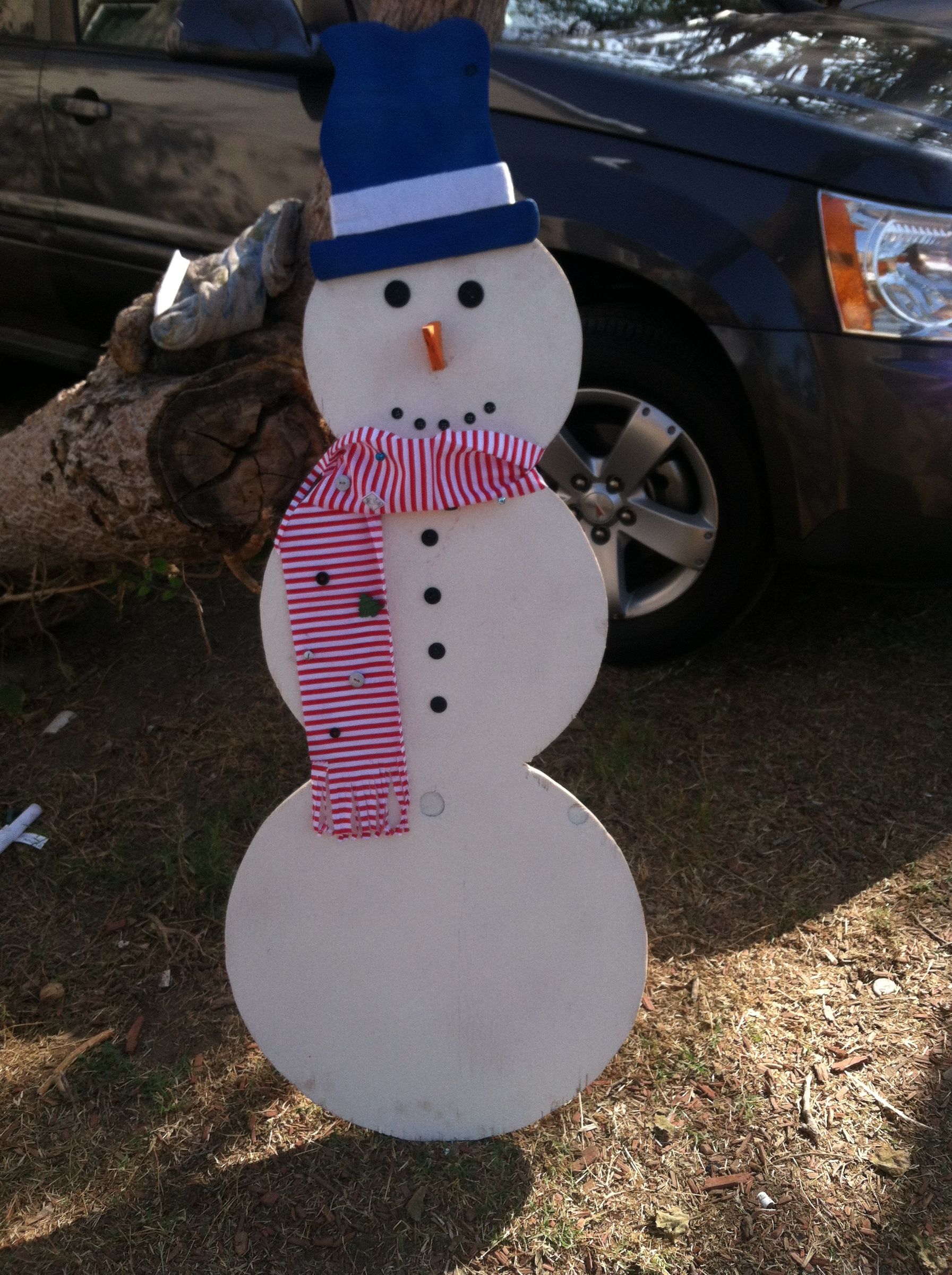 Easy Wooden Christmas Snowman!