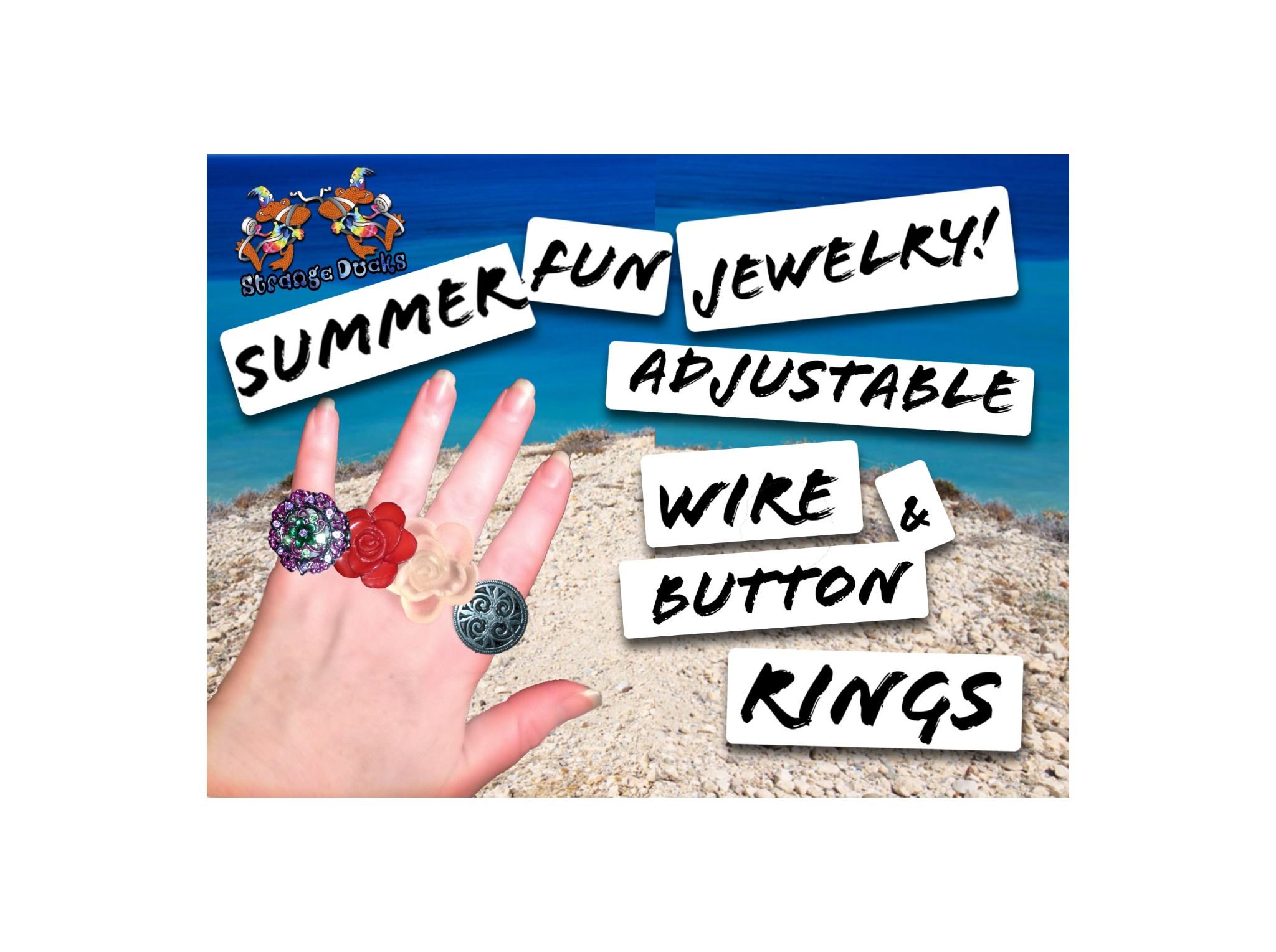 Fun Summer Adjustable Wire Button Ring