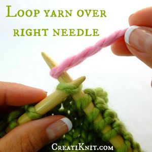 Place Loop of New Yarn Over Right Needle