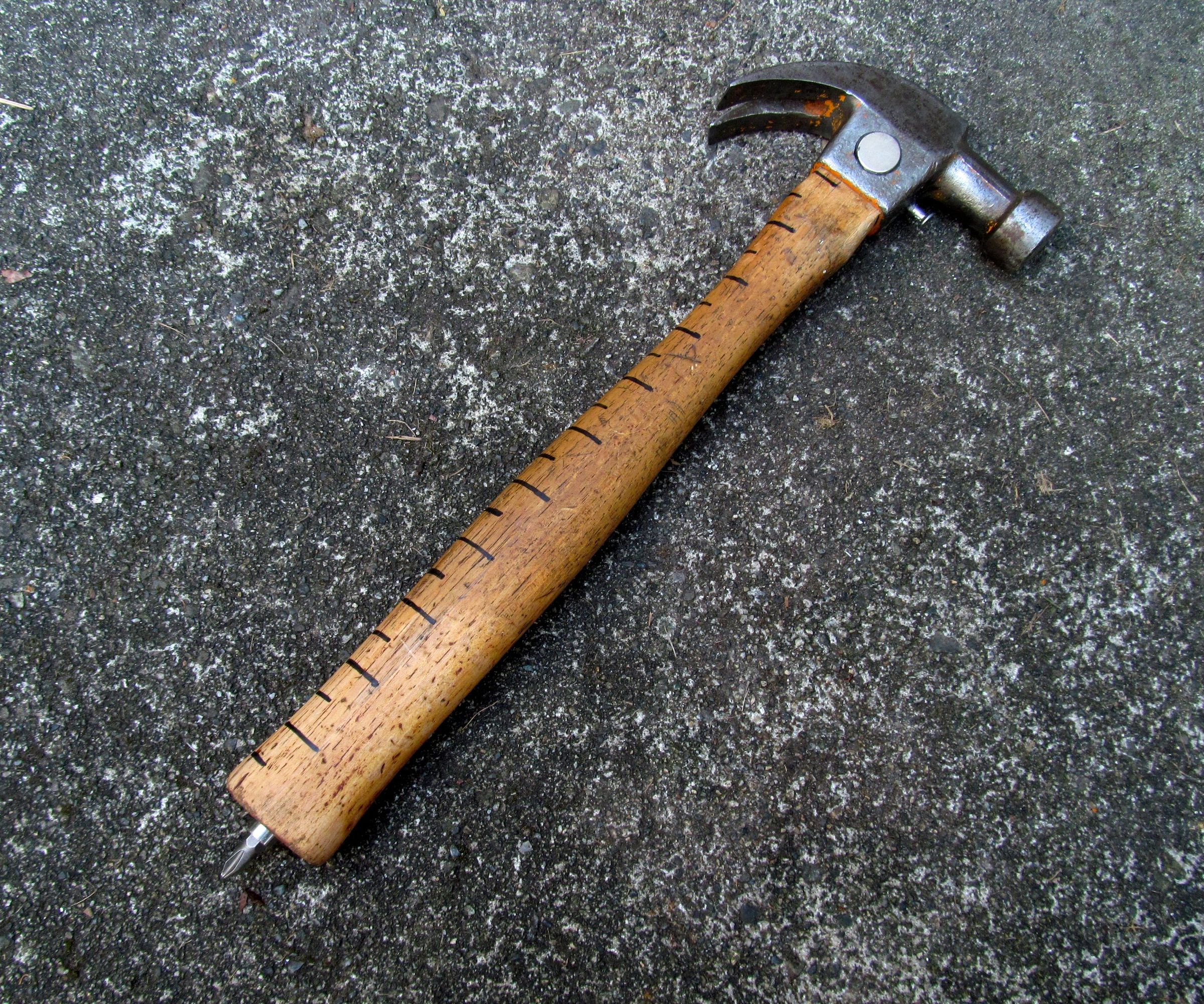 The Ultimate Hammer (Hammer + Screwdriver, Bottle Opener, Nail Holder, and Ruler)