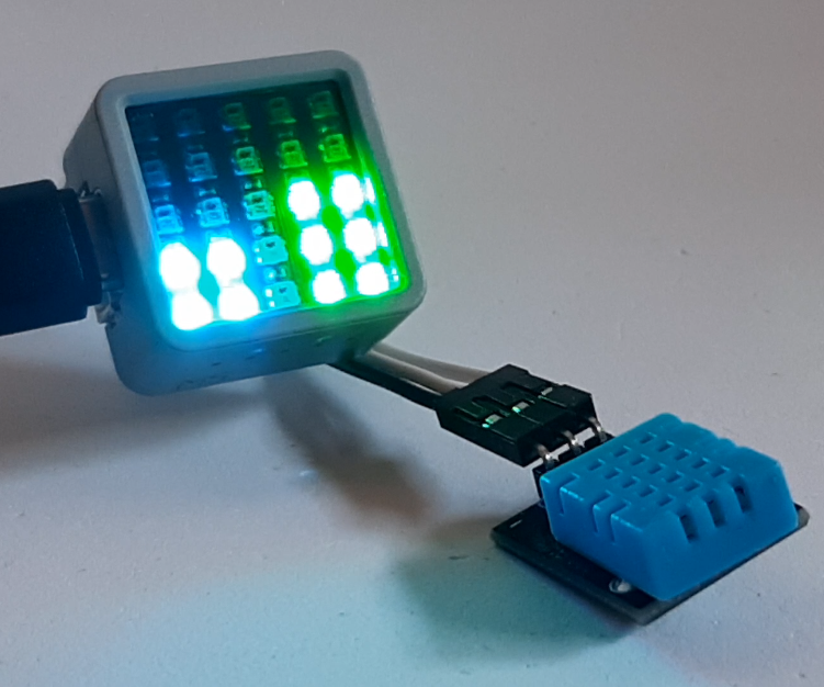 Display Temperature & Humidity Using ATOM Matrix ESP32 and DHT11 Sensor