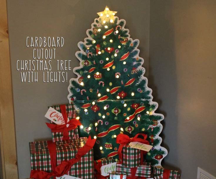Cardboard Cutout Christmas Tree With Real Lights