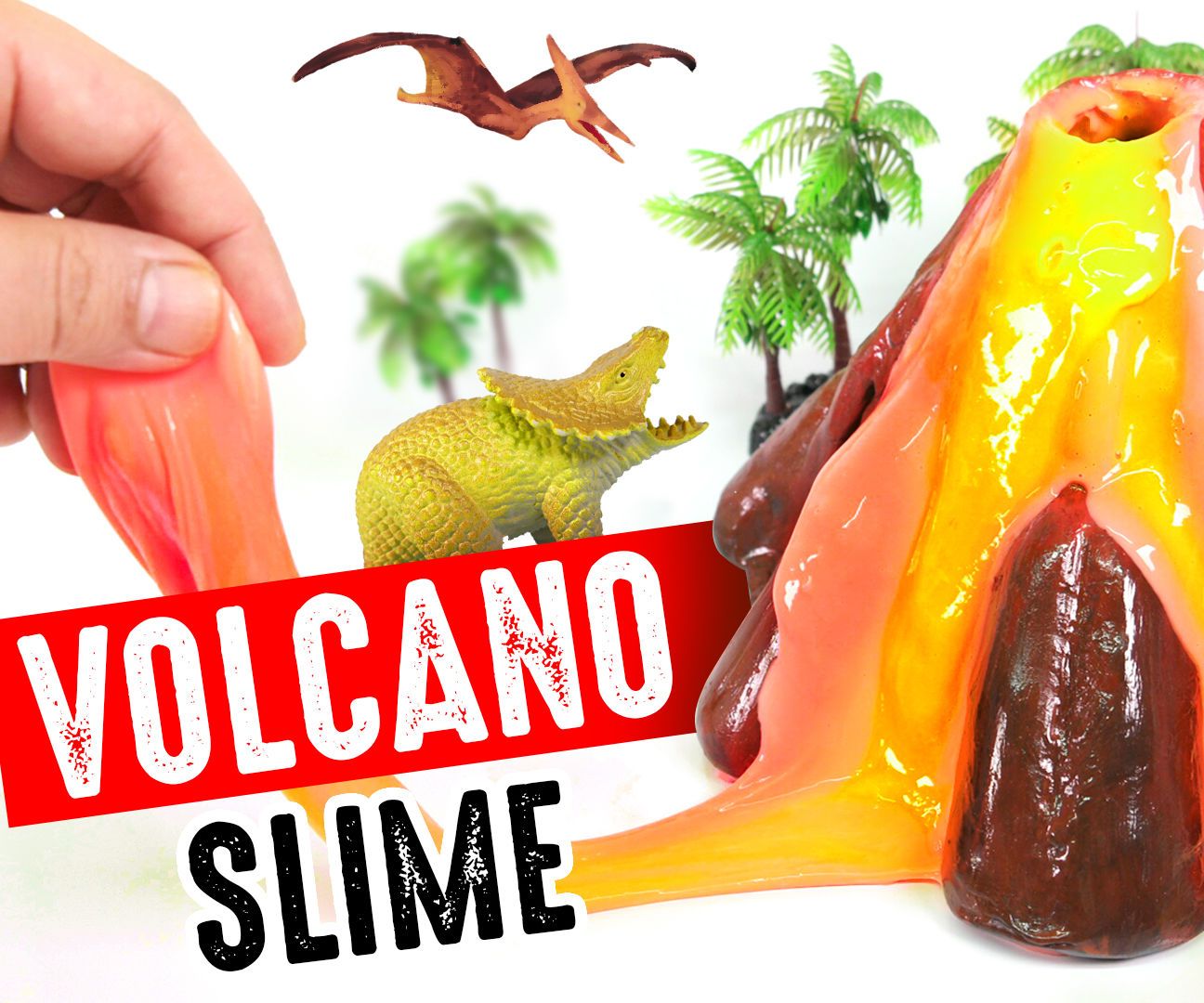 DIY VOLCANO SLIME!! Glow Lava Slime