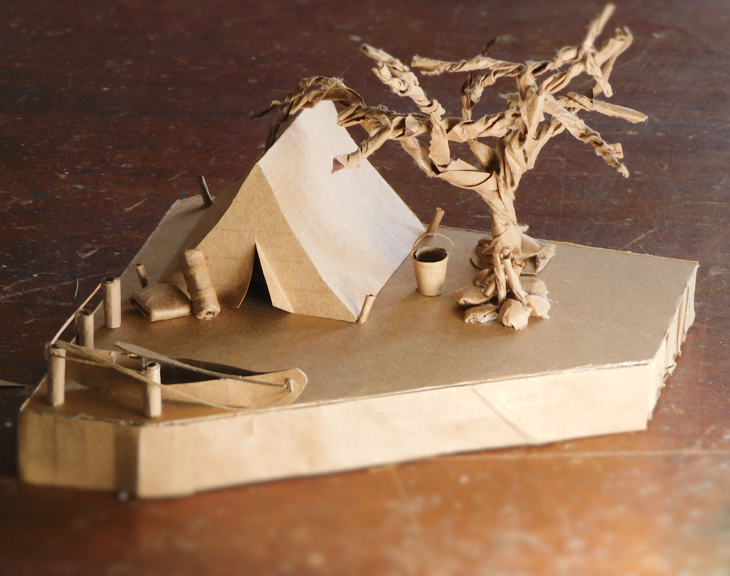 Beutifull Camping Diorama With Tent and an Oak Tree (11 Steps)