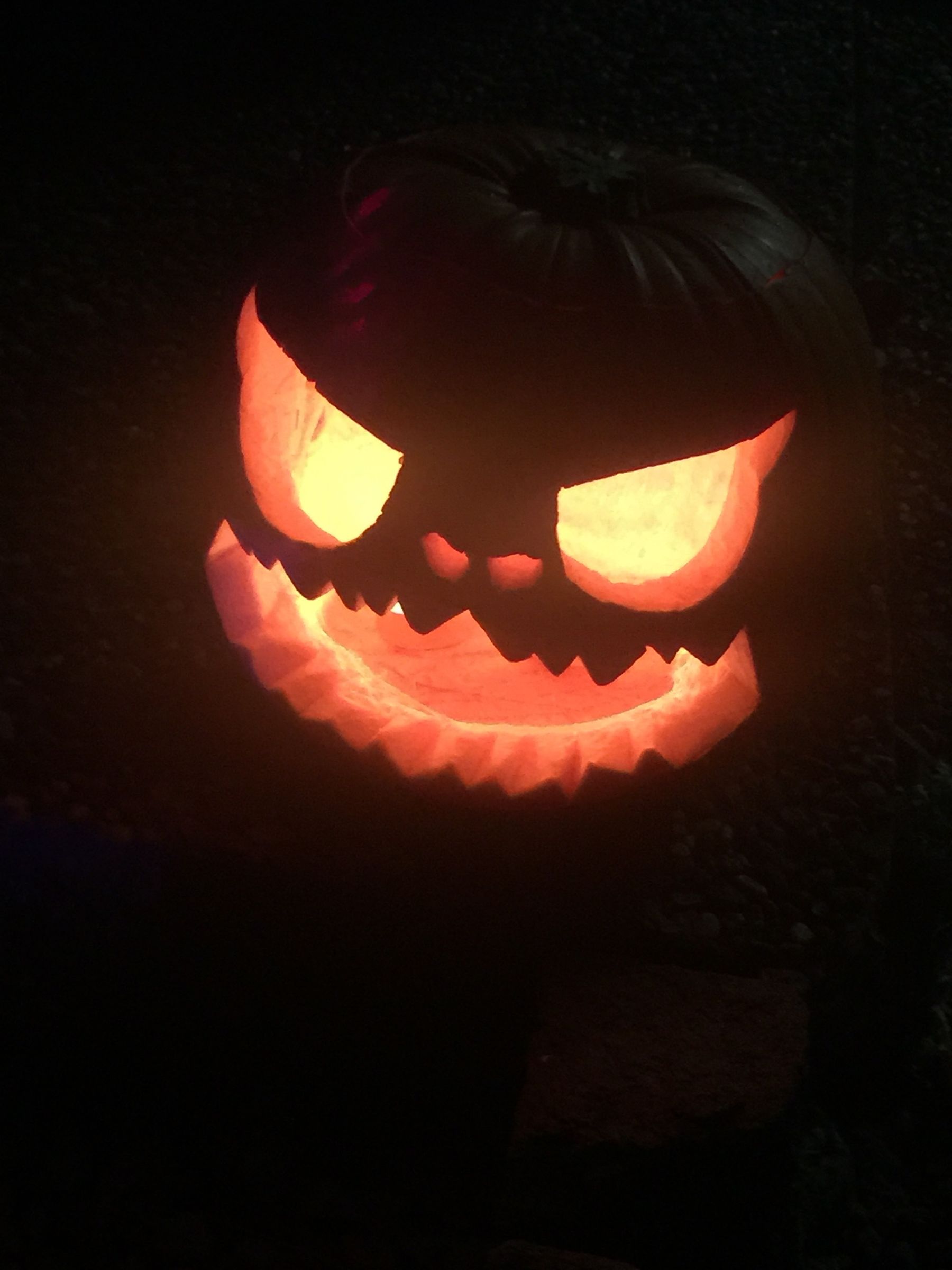 Spooky Hand Carved Halloween Pumpkin